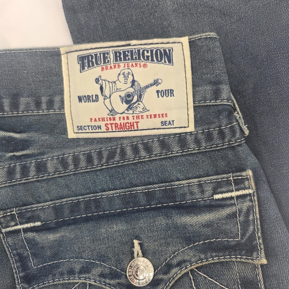 True Religion Straight Leg Jeans Men Denim Blue, Size 32W x 33L